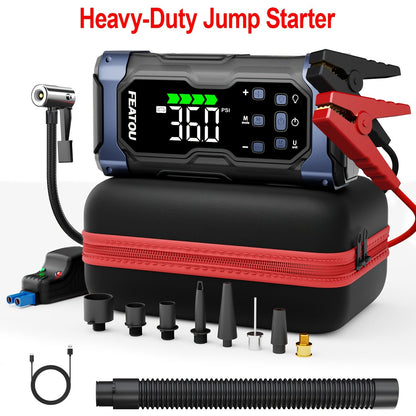 Jump Starter 20000mAh 9-in-1 with Air Compressor Tire Inflator for All Gas 3.7gal Diesel Large SUV for Garden, Patio and Yard Use