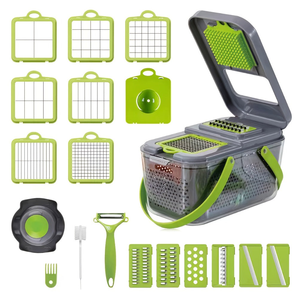 Vegetable Chopper Multifunctional Food Slicer Dicer Cutter 8 Blades Kitchen Tool Set for Bath Time, Home Spa and Personal Care
