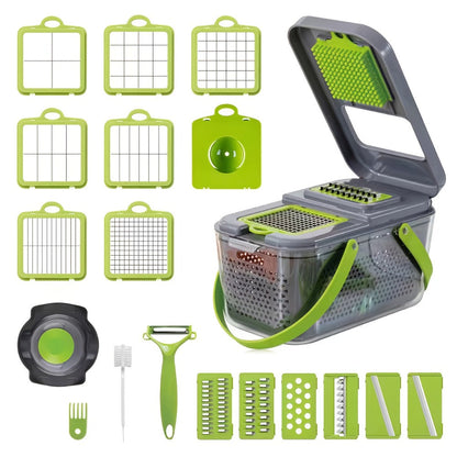 Vegetable Chopper Multifunctional Food Slicer Dicer Cutter 8 Blades Kitchen Tool Set for Bath Time, Home Spa and Personal Care