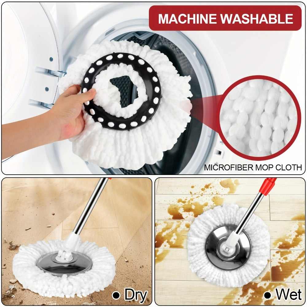 Microfiber Spin Mop Replacement Heads 8 Pack, 360° Universal Mop Refills for Standard Spin Mop Buckets, Machine Washable Reusable Mop Pads