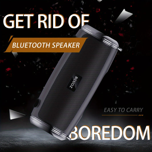 Portable Bluetooth Speaker BCUOZ with 3D Stereo Configuration, TWS, Hands-Free Calls, FM, AUX, USB and TF