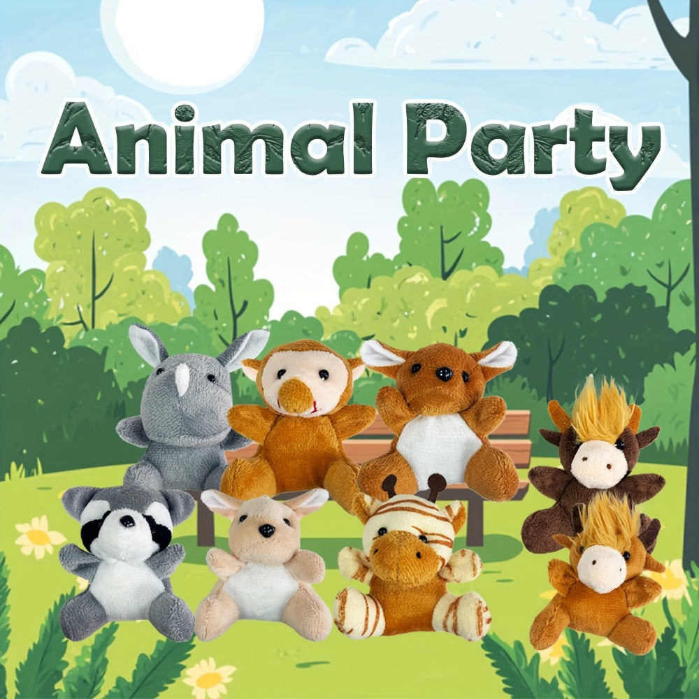 Stuffed Animal Mini Forest Animal Set with 12- or 24-Piece Pack Options for Party Favors and Prizes