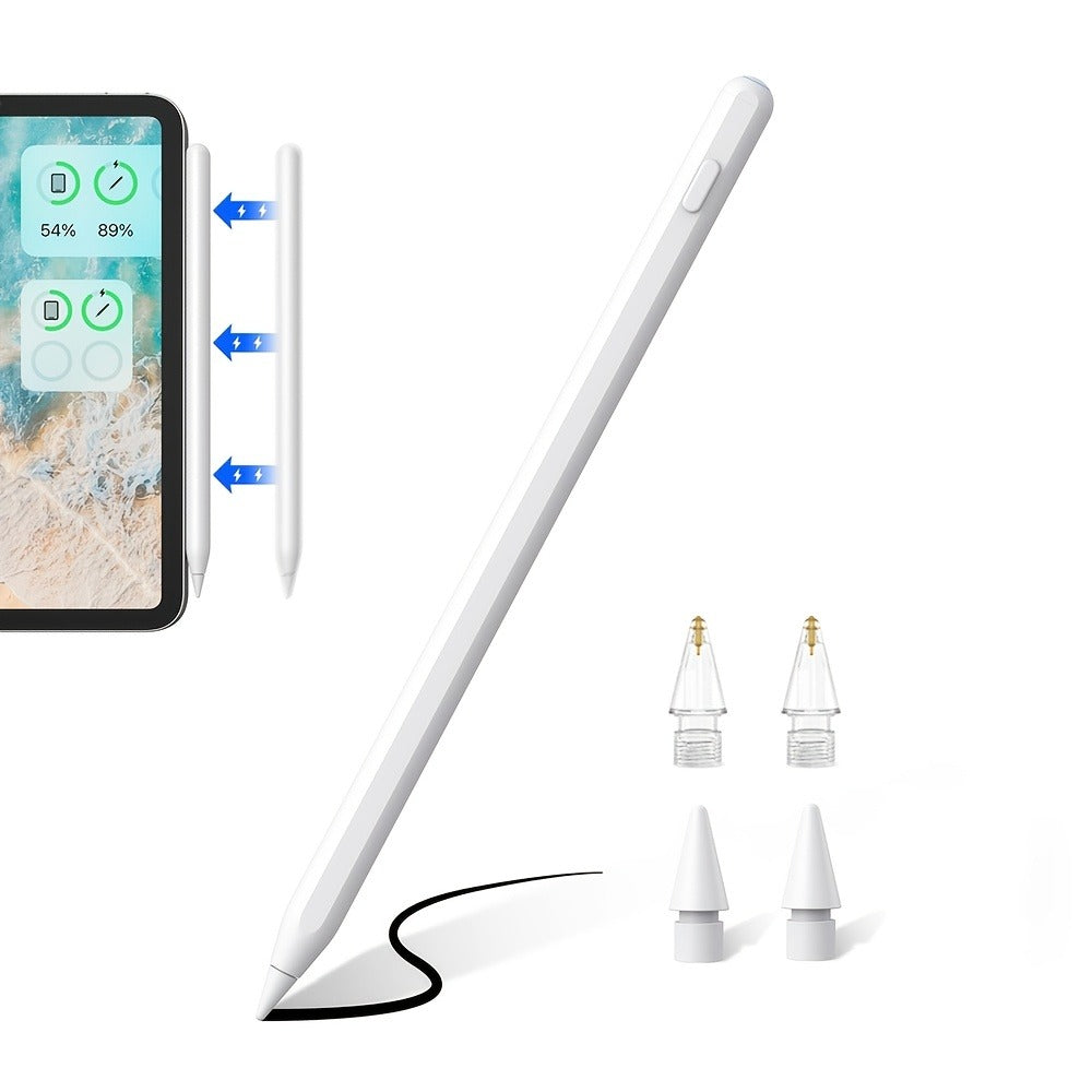 iPad Stylus Pen 2nd Generation, Palm Rejection Magnetic Charging USB Rechargeable, Compatible with iPad Air 5/4/3