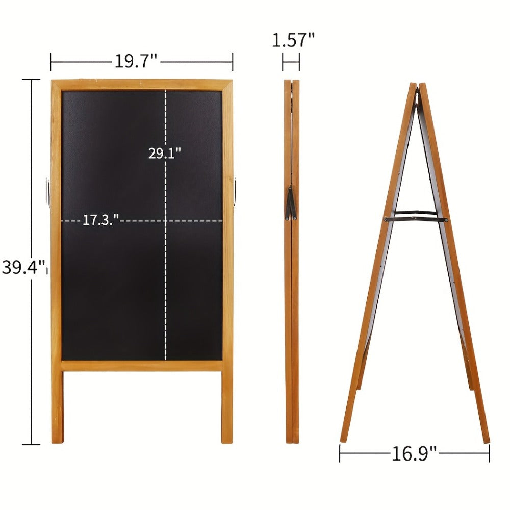 A-Frame Chalkboard Sign Double Sided Magnetic Wooden Standing Blackboard Menu Display Board for Entryways, Bedrooms and Living Spaces
