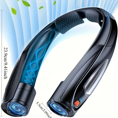 Wearable Neck Fan with Dual 3000mAh Battery Labels, Six Settings, USB-C Charging and Three Colors