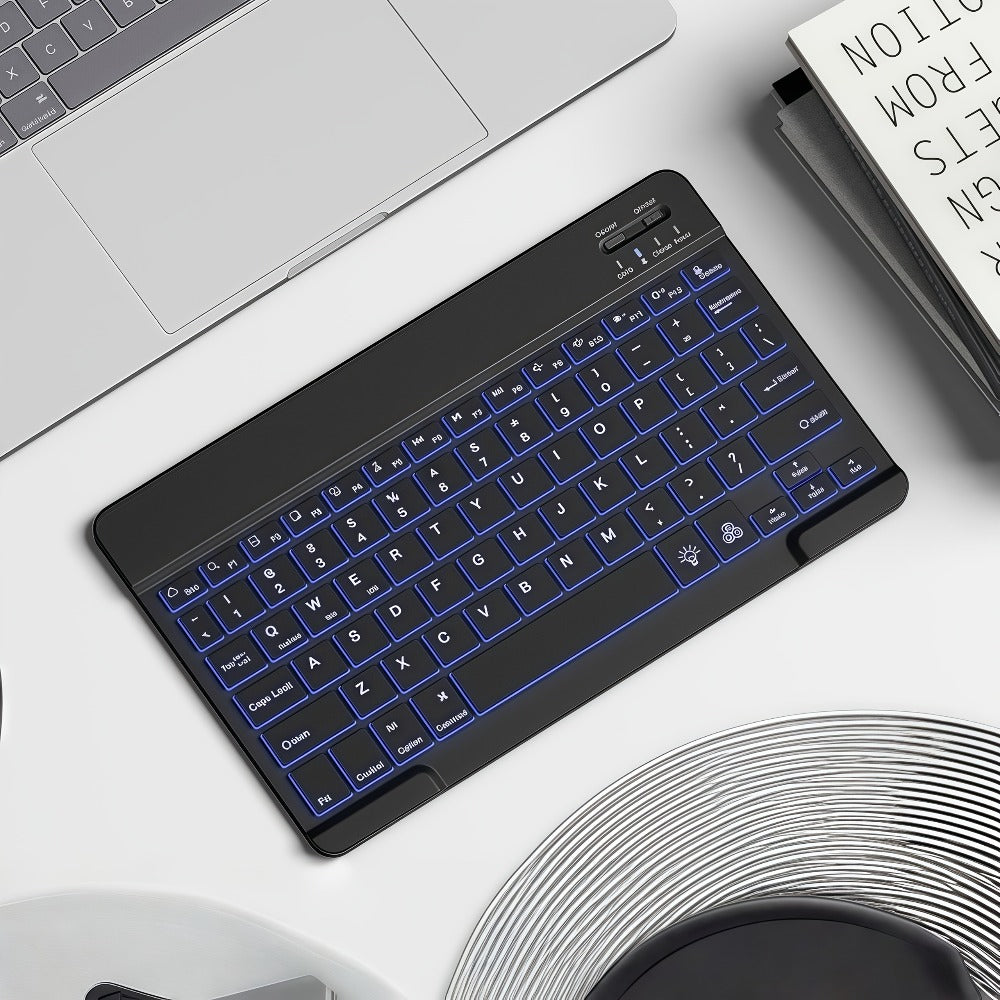 RGB Backlit Keyboard and Mouse Combo 7 Color LED, Ultra-Thin Scissor Keys Quiet Wired Set for PC Desktop Laptop