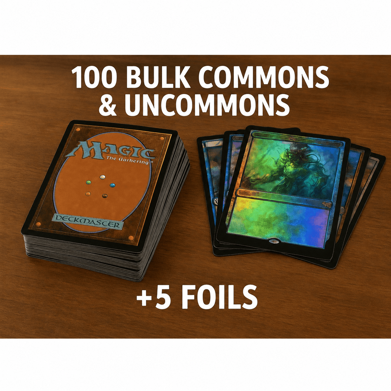 Card Game 100-Card Fantasy Bundle with 85 Assorted Cards, 10 Land Cards and 5 Additional Cards