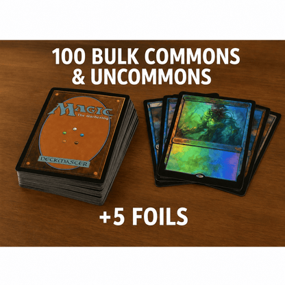 Card Game 100-Card Fantasy Bundle with 85 Assorted Cards, 10 Land Cards and 5 Additional Cards