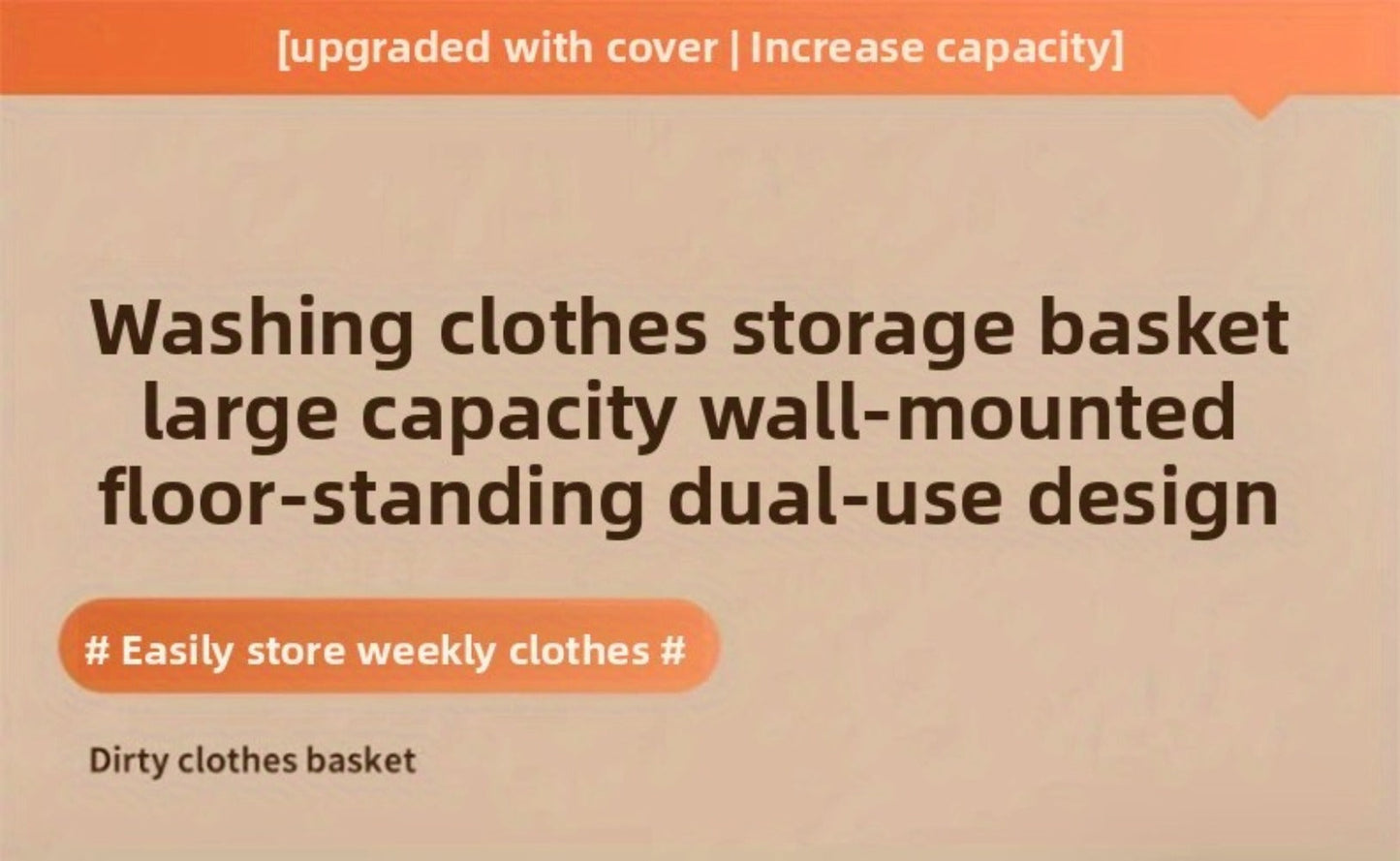 Wall Mounted Laundry Hamper Foldable Oxford Cloth with Lid | Space Saving Clothes Storage Basket for Bedroom Bathroom Living Room | Large