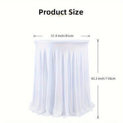 Spandex Cocktail Table Cover Round Stretch Tablecloth for Party Wedding Banquet – Elastic High Top Table Cloth Fitted Cover for Events