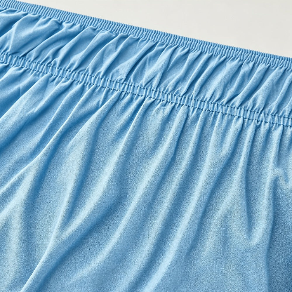 Bed Skirt Elastic Wrap Around Ruffle – 15 Inch Drop Microfiber Dust Ruffle, Adjustable No-Lift Fit, Fade Resistant Machine Washable