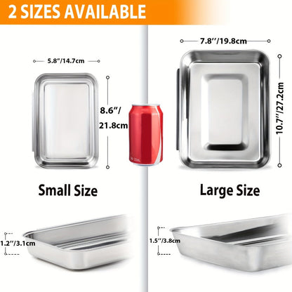 Stainless Steel Breading Tray Set 3-Piece, Food Prep Coating Trays for Breading Chicken Fish Shrimp