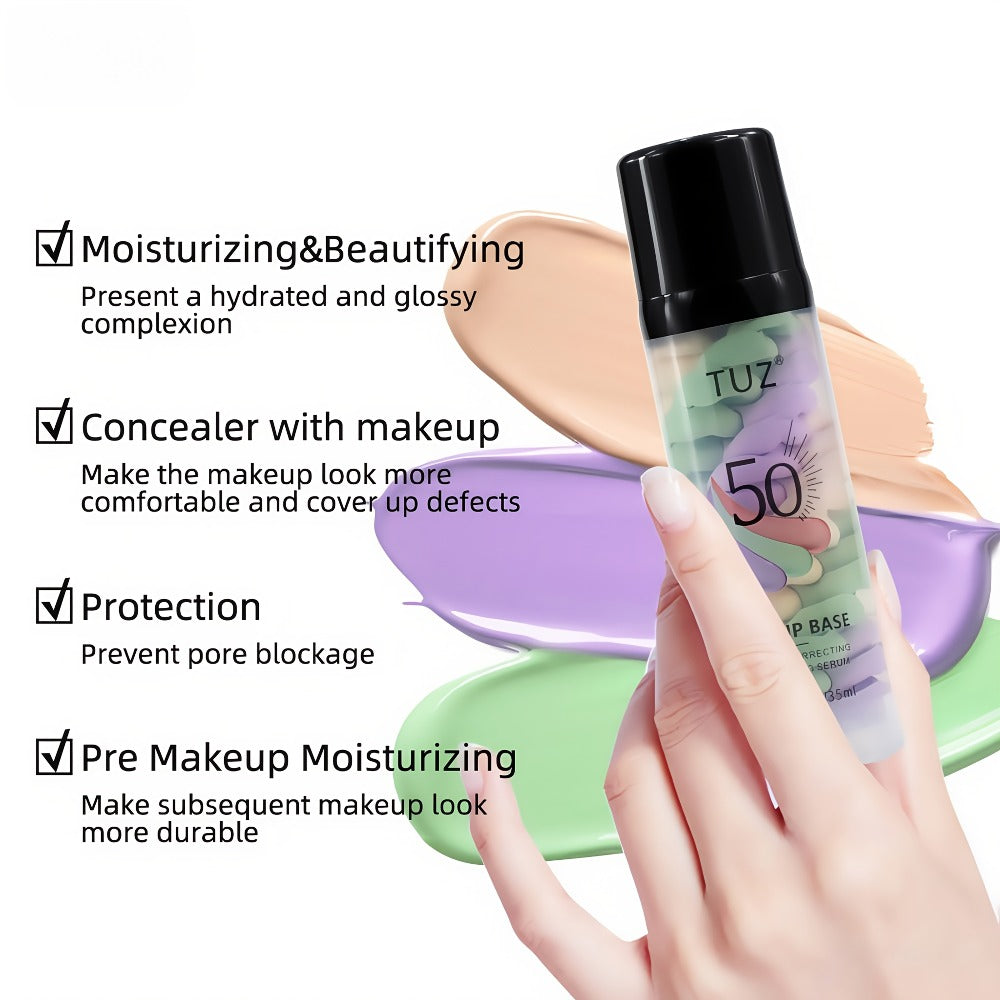 BB Cream Barrier Cream Set 4pcs Tri-Color Light Texture Natural Finish Anti-Smudge Glycerin for Makeup, Travel and Everyday Vanity Use