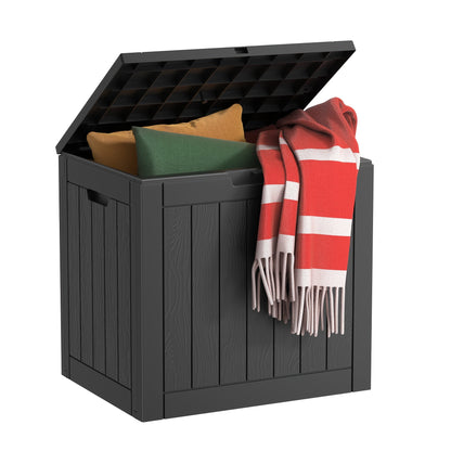 Molded-Panel Outdoor Storage Box with 36-, 45- or 51-Gallon Labels across Four Capacity-and-Color Models