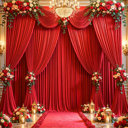 4-Pack 5x10ft Elegant Spandex Photography Backdrop | Wear-Resistant, Wrinkle-Free, Soft & Opaque Party Decoration Banners for Weddings