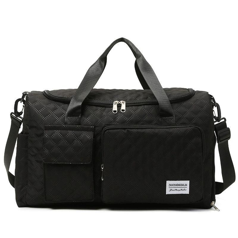 Sports Duffel Bag with Dry Wet Separation – Large Capacity Gym Travel Bag, Double-Sided Compartments, Shoulder & Crossbody Carry