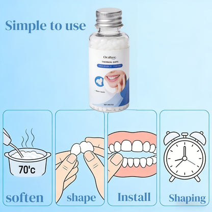 Temporary False Tooth Kit DIY Cosmetic Dental Moldable Thermoplastic Realistic Fit for Missing Broken
