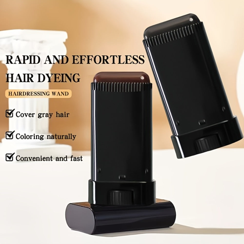 Gray Root Coverage Hair Color Stick with Comb – Waterproof Sweat-Resistant Instant Root Touch Up, Plant-Based Squalane Formula