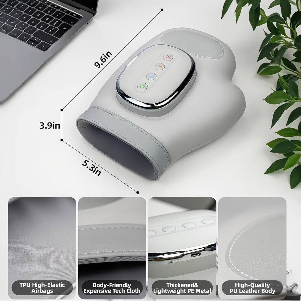 Hand Massager with Heat & Air Pressure, 3D Shiatsu Kneading 6 Modes Rechargeable Portable Hand Massager for Arthritis Pain