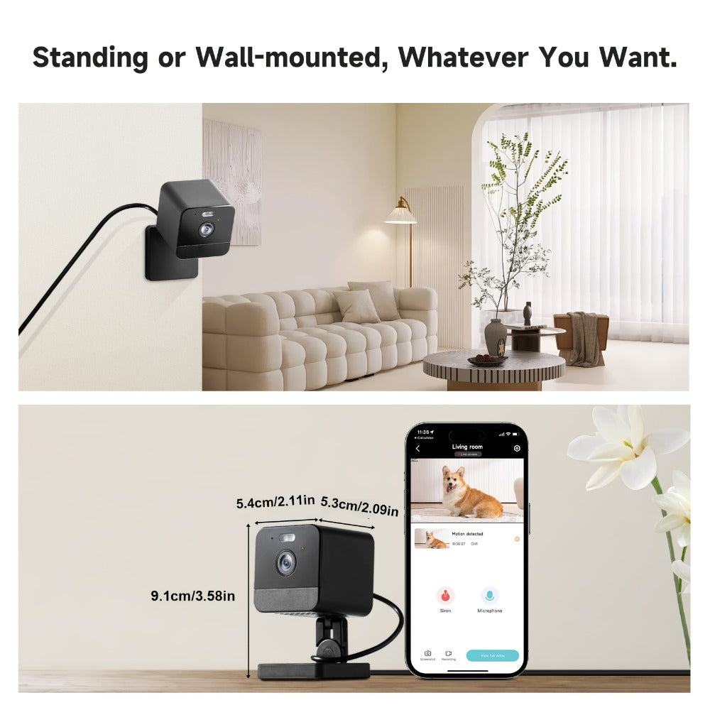 Indoor Security Camera 4-Pack with Dual-Band WiFi, Color Night Vision, Two-Way Audio and Multiple Storage Options