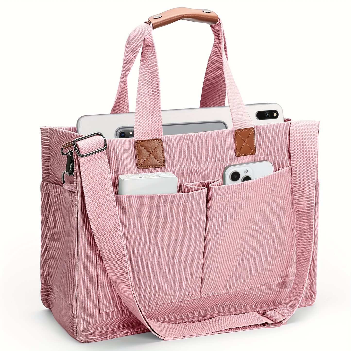 Large Utility Tote Bag for Women with Multiple Pockets, Adjustable Strap and Small or Large Sizes