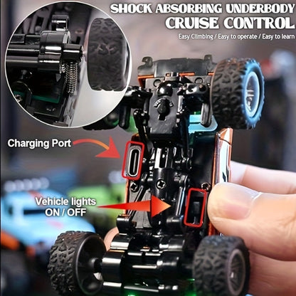 Mini RC Off-Road Truck with Trailer 1:64 Scale Die-Cast Remote Control Car with the Listed Color, Size or Set Options for Everyday Use