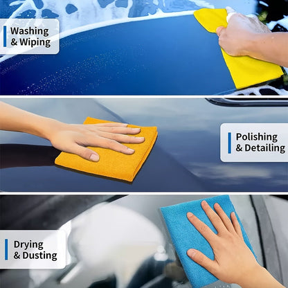 Microfiber Cleaning Cloths 50/60 Pack – Ultra-Soft Scratch-Free Towels for Car Detailing, Kitchen & Home, Quick-Dry Absorbent Lint-Free