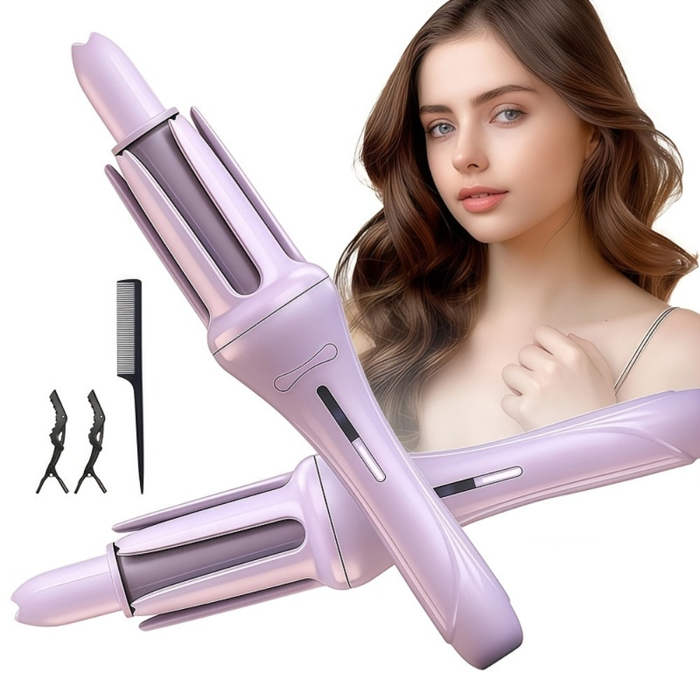 Automatic Curling Iron for Women with Ionic Technology, 4 Temperature Settings, 3 Timer Options, Dual-Direction Rotation