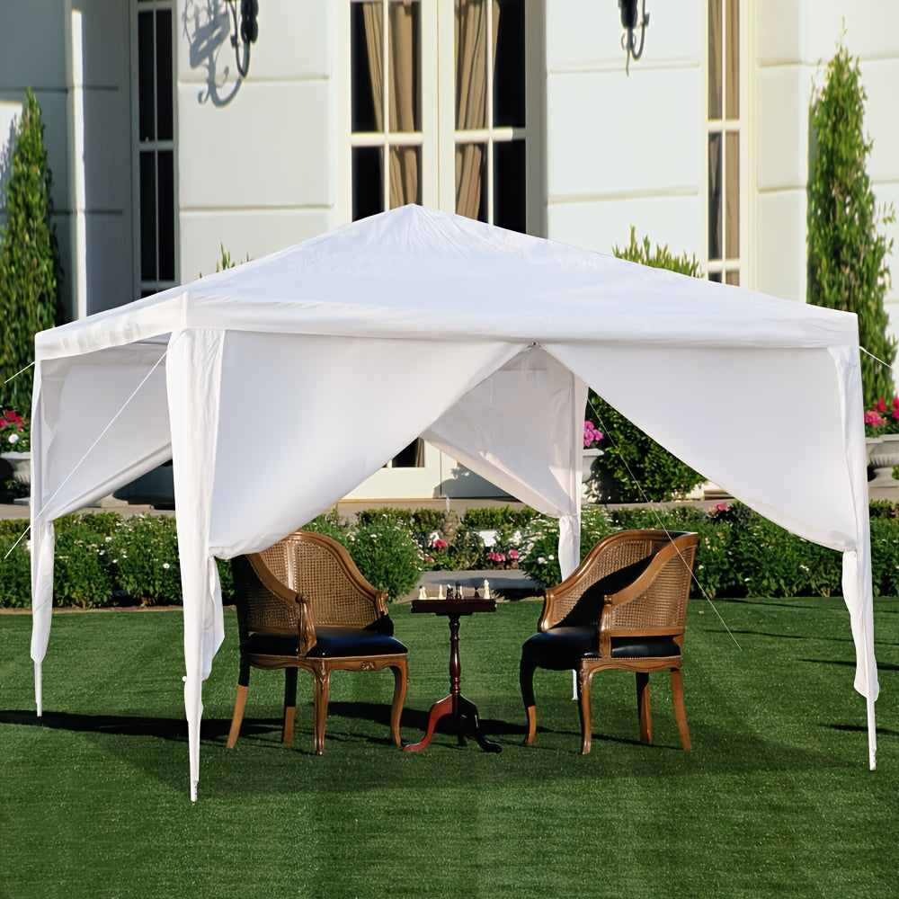 PE Fabric 10x10ft Canopy Tent with No-Wall, Three-Sidewall or Four-Sidewall Package Options