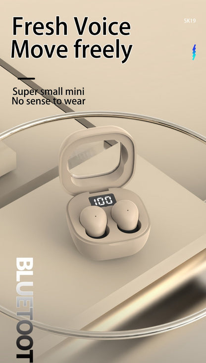 Wireless Earbuds Mini In-Ear Set with Compact Charging Case and Black, Khaki or White Color Choices