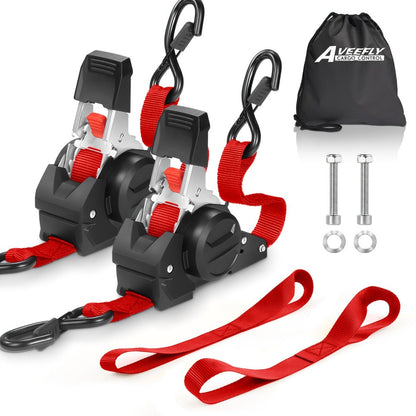 Retractable Ratchet Straps with Extension Strap for Entryways, Bedrooms and Living Spaces, with Listed Configuration
