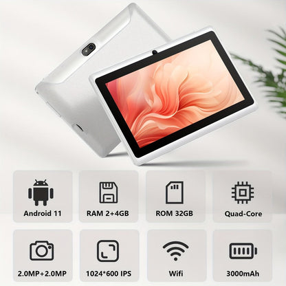 Android Tablet 7-Inch with 2GB Physical Plus 4GB Extended Memory, 32GB Internal Storage and Stereo Speakers