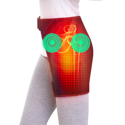 Heated Hip Brace Massager USB Electric for Men & Women - 3 Vibration & 3 Heat Settings Hip Thigh Support Wrap with Heating Pad