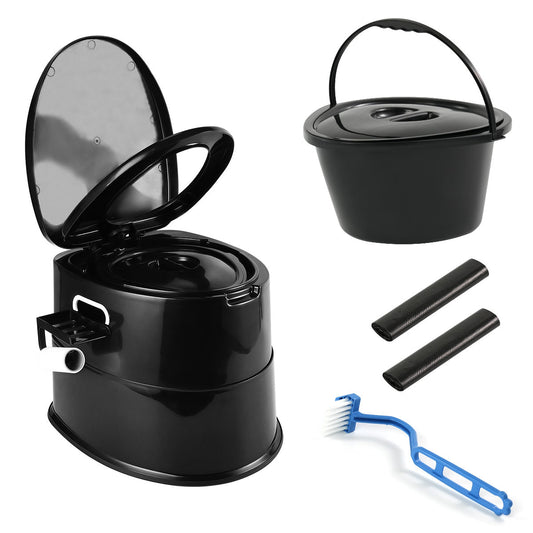 Portable Camping Toilet for Adults Extra Large Tall Spacious with Lid Hygienic Outdoor Travel Toilet for Car Hiking Beach Camping Fishing