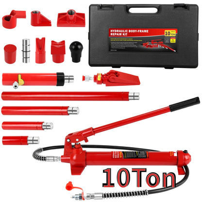 Porta Power Hydraulic Jack Kit 4 / 10 / 20 Ton, High Carbon Steel Body Repair Ram Set for Pulling Pushing Lifting Bending Straightening