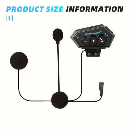 Motorcycle Helmet Bluetooth Headphones Wireless 5.0 – Hi-Fi Stereo, Noise Cancellation, Hands-Free Calls & Music, Easy Helmet Install