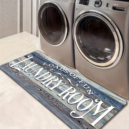 Farmhouse Laundry Room Runner Rug – Retro Kitchen & Bathroom Mat, Anti-Slip Floor Runner for Laundry Room