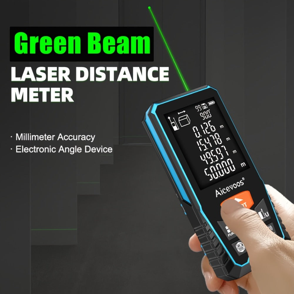 Laser Distance Meter Green Beam Digital Rangefinder 50M 70M 100M 120M Laser Tape Measure for Entryways, Bedrooms and Living Spaces