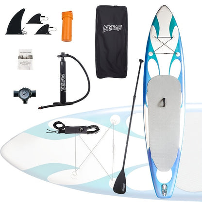 10.6-Foot Inflatable Stand-Up Paddle Board Kit with Six Graphics, Paddle, Pump, Bag, Leash and Fin