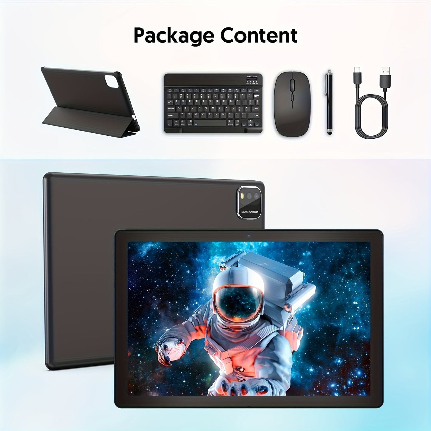 Android Tablet 10-Inch 2-in-1 with Android 15, 12GB Total RAM, 64GB Internal Storage and Keyboard Case