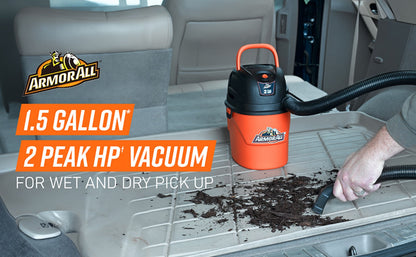 Portable Wet Dry Vacuum Cleaner 1.5 Gallon 2 Peak HP Shop Vac with Blower Function for Entryways, Bedrooms and Living Spaces
