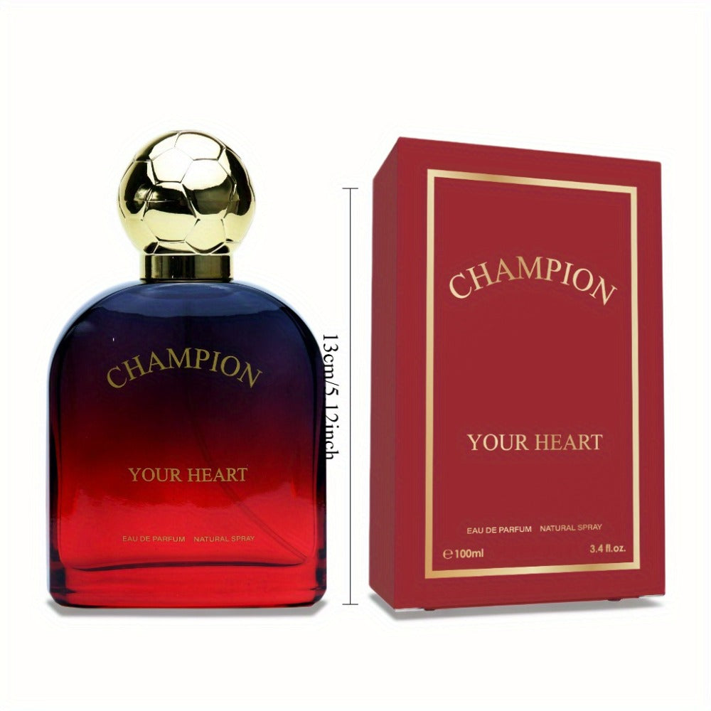 Men's Cologne Champion Your Heart 100ml Eau de Toilette Spray in Red Gradient Bottle with Presentation Box