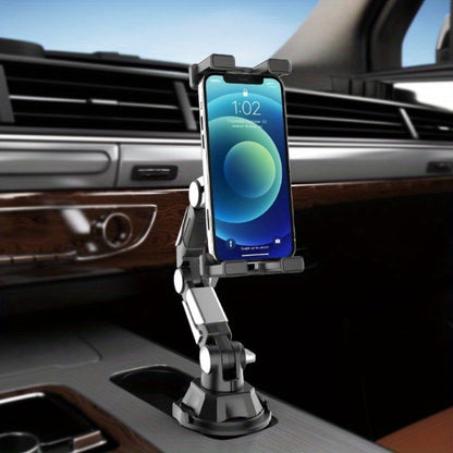 Robotic Arm Car Cup Holder Tablet Stand, 360° Rotation Universal iPad Phone Mount, Adjustable Cradle for 4.7-13" Devices