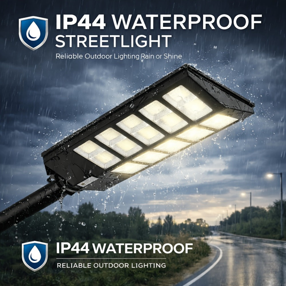 Solar Street Lights Outdoor 800 LED with Motion Sensor, 6500K Dusk to Dawn Flood Light, Remote Control