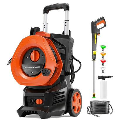 Pressure Washer Electric 4800PSI MAX 2.8 GPM, 25FT Hose, Foam Cannon & 4 Nozzles, Metal Construction Power Washer for Cars