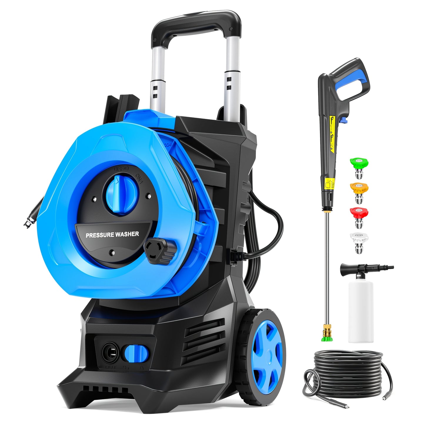 Pressure Washer Electric 4800PSI MAX 2.8 GPM, 25FT Hose, Foam Cannon & 4 Nozzles, Metal Construction Power Washer for Cars