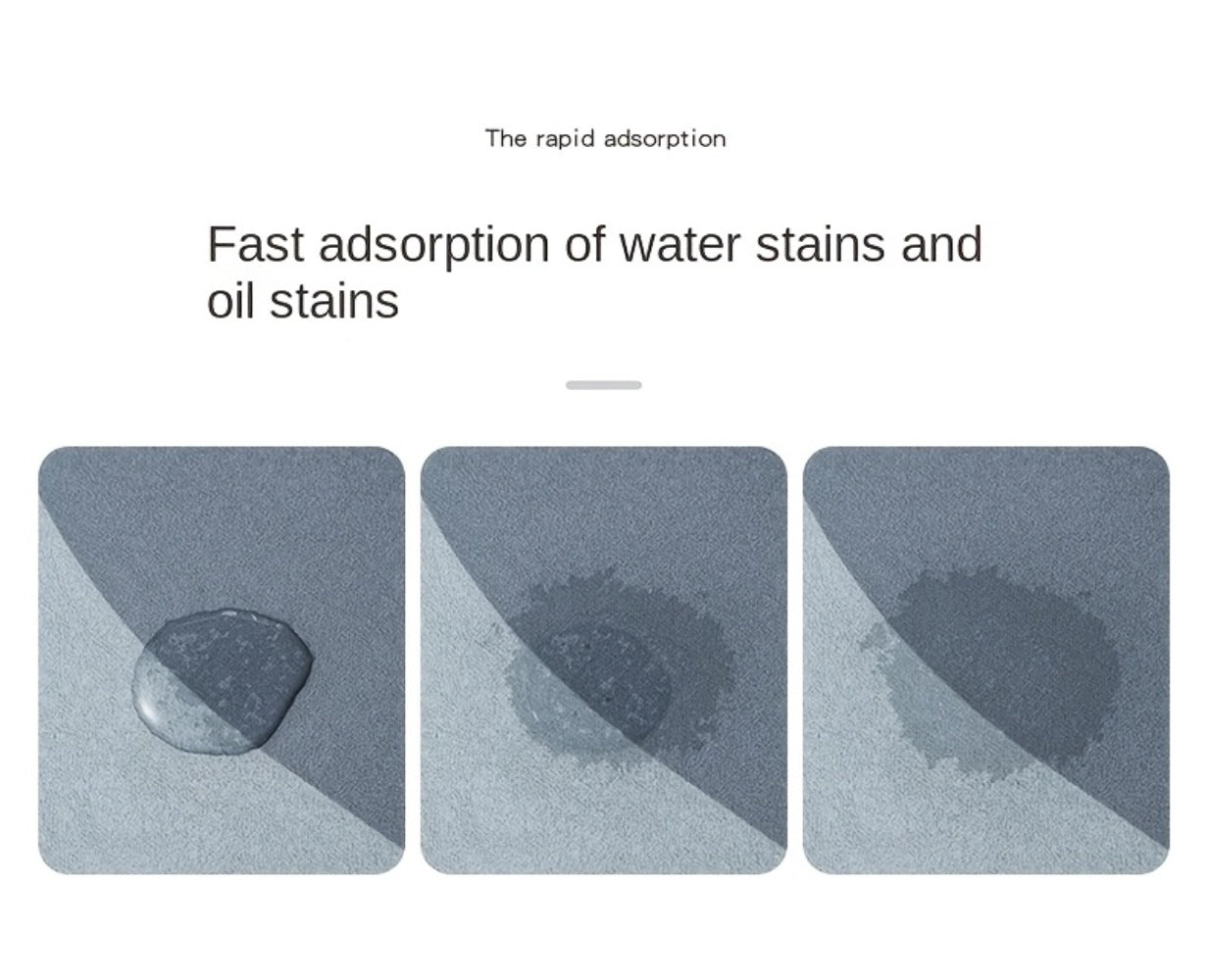 Kitchen Mat Set 2 Piece Anti-Slip Water Absorbent Thickened Diatom Mud Floor Mats for Kitchen Bathroom Entryway