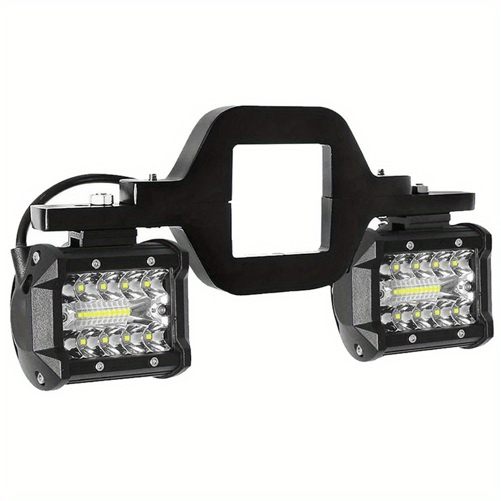 Hitch Mount LED Work Light 4-Inch 18W, 3000+ Lumen Off-Road Spot Light with 2-Inch Tow Hitch Bracket for Truck Trailer SUV Pickup