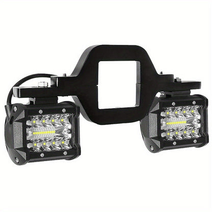Hitch Mount LED Work Light 4-Inch 18W, 3000+ Lumen Off-Road Spot Light with 2-Inch Tow Hitch Bracket for Truck Trailer SUV Pickup