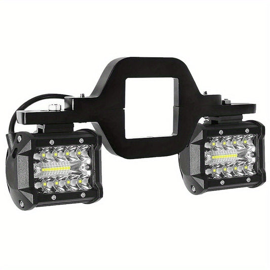 Hitch Mount LED Work Light 4-Inch 18W, 3000+ Lumen Off-Road Spot Light with 2-Inch Tow Hitch Bracket for Truck Trailer SUV Pickup